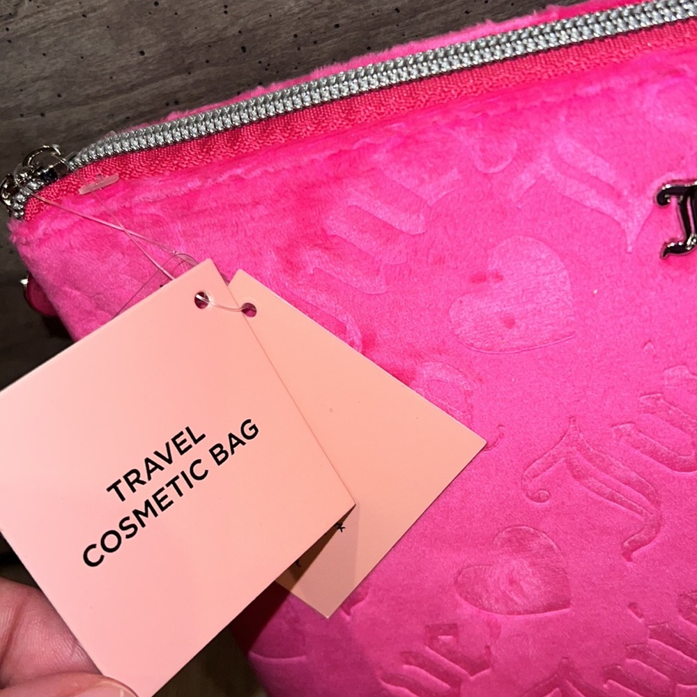 NWT Juicy Couture Pink Logo Travel Cosmetic Bag/Pouch - Picture 6 of 10